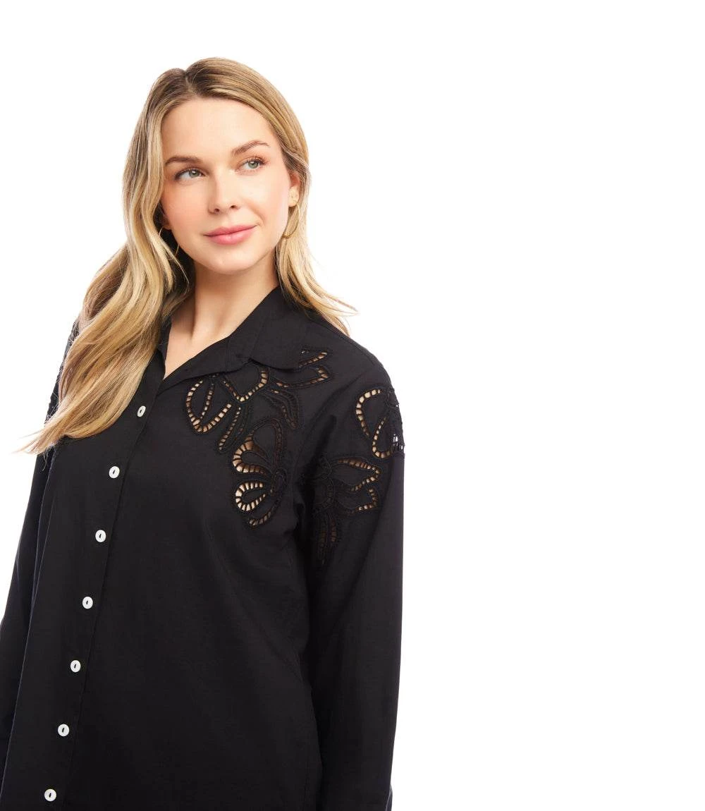 Long Sleeve Cutout Embroidery Shirt 11 Long Sleeve Cutout Embroidery Shirt - Image 11