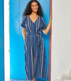 Embroidered Cuffed Sleeve Midi Dress