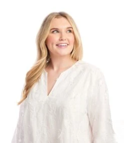 Plus Size 3/4 Sleeve Embroidered Tunic 8 Plus Size 3/4 Sleeve Embroidered Tunic -Karen Kane Store 2L70255W OWH karenkane 2025 Summer 00 4