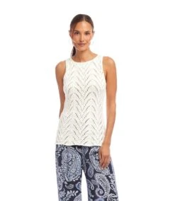 Crochet Sweater Tank -Karen Kane Store 2L70259 OWH karenkane 2025 Summer 00 1