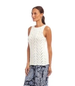 Crochet Sweater Tank -Karen Kane Store 2L70259 OWH karenkane 2025 Summer 00 2