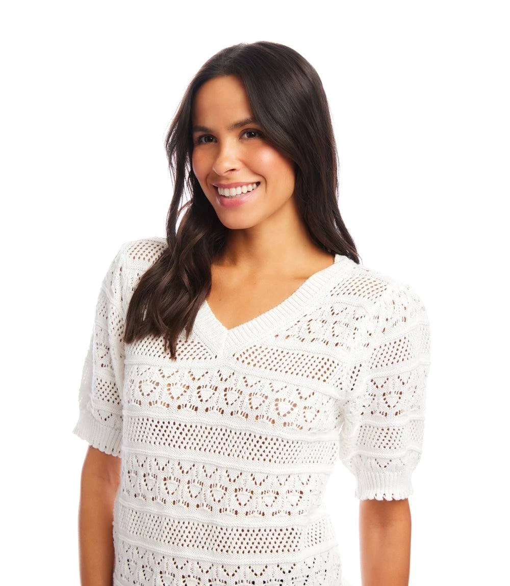 Short Sleeve Crochet V-Neck Top 5 Short Sleeve Crochet V-Neck Top - Image 5
