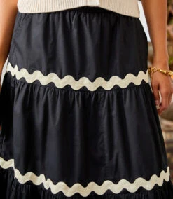 Ric-Rac Trim Tiered Midi Skirt -Karen Kane Store 2L70274 BNA 2025 Summer 00 3