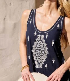 Embroidered Sleeveless Midi Dress 14 Embroidered Sleeveless Midi Dress -Karen Kane Store 2L70276 NCR KK 2025 Summer 00 4