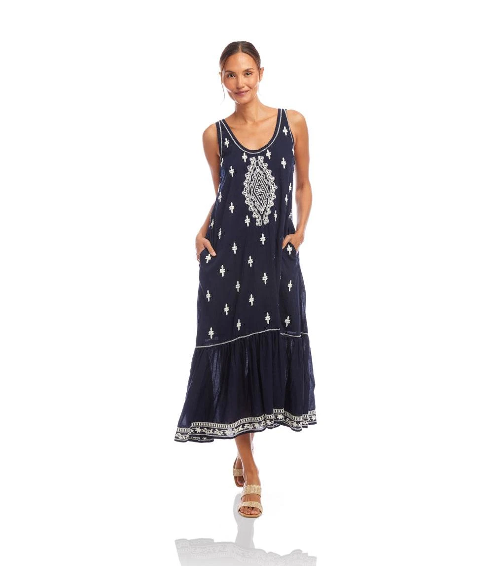 Embroidered Sleeveless Midi Dress 4 Embroidered Sleeveless Midi Dress - Image 4