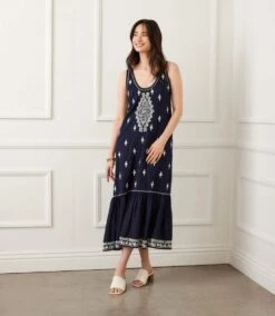 Embroidered Sleeveless Midi Dress 10 Embroidered Sleeveless Midi Dress -Karen Kane Store 2L70276 NCR KK 2025 Summer 00 9