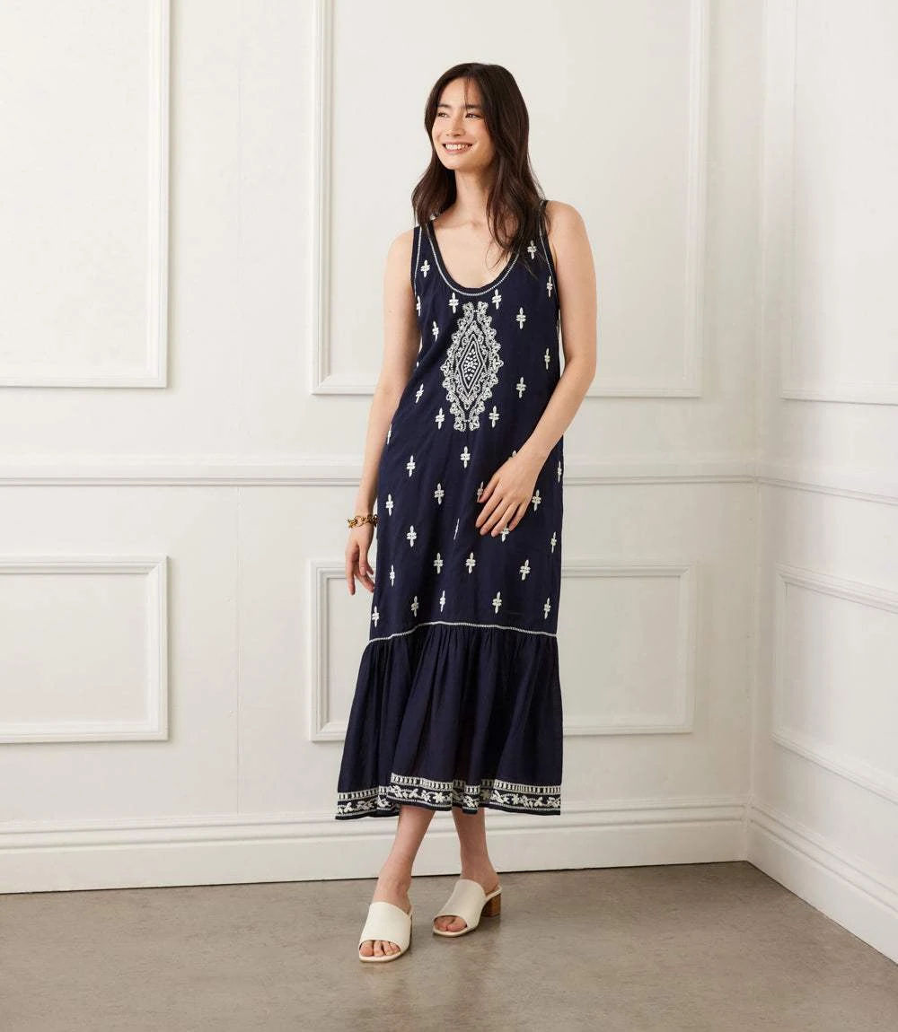 Embroidered Sleeveless Midi Dress 3 Embroidered Sleeveless Midi Dress - Image 3