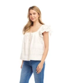 Embroidered Ruffle Sleeve Blouse 7 Embroidered Ruffle Sleeve Blouse -Karen Kane Store 2L70282 CRE KK 2025 Summer 00 2 2 4de9ec95 ad09 4b9b 95ec ff9d645b4847