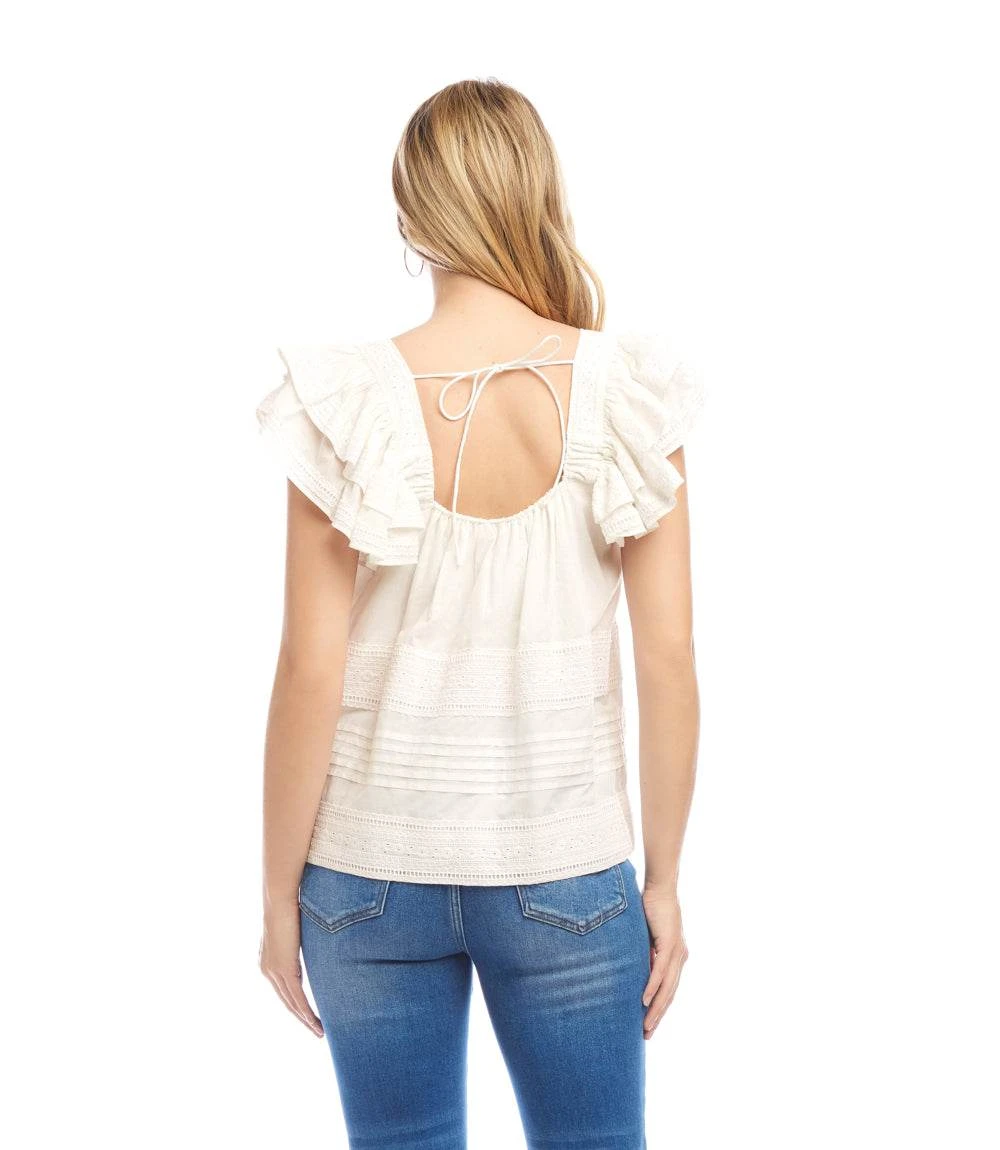 Embroidered Ruffle Sleeve Blouse 4 Embroidered Ruffle Sleeve Blouse - Image 4