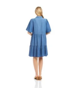Petite Size Puff Sleeve Tiered Shirtdress -Karen Kane Store 2L78600P CHA KK 2025 Summer 00 4