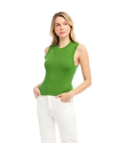 Sleeveless Ribbed Sweater Tank 7 Sleeveless Ribbed Sweater Tank -Karen Kane Store 2L89107 GRE KK 2025 Summer 00 2