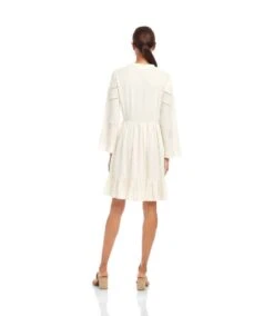 Flare Sleeve Embroidered Tiered Dress 10 Flare Sleeve Embroidered Tiered Dress -Karen Kane Store 2L92605 CRE KK 2025 Summer 00 3
