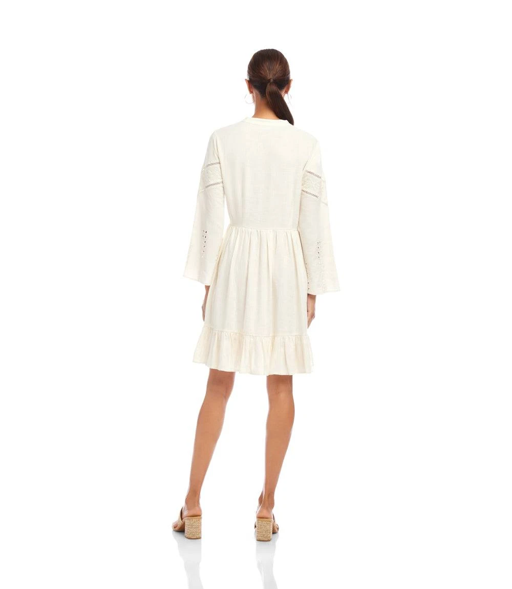 Flare Sleeve Embroidered Tiered Dress 4 Flare Sleeve Embroidered Tiered Dress - Image 4