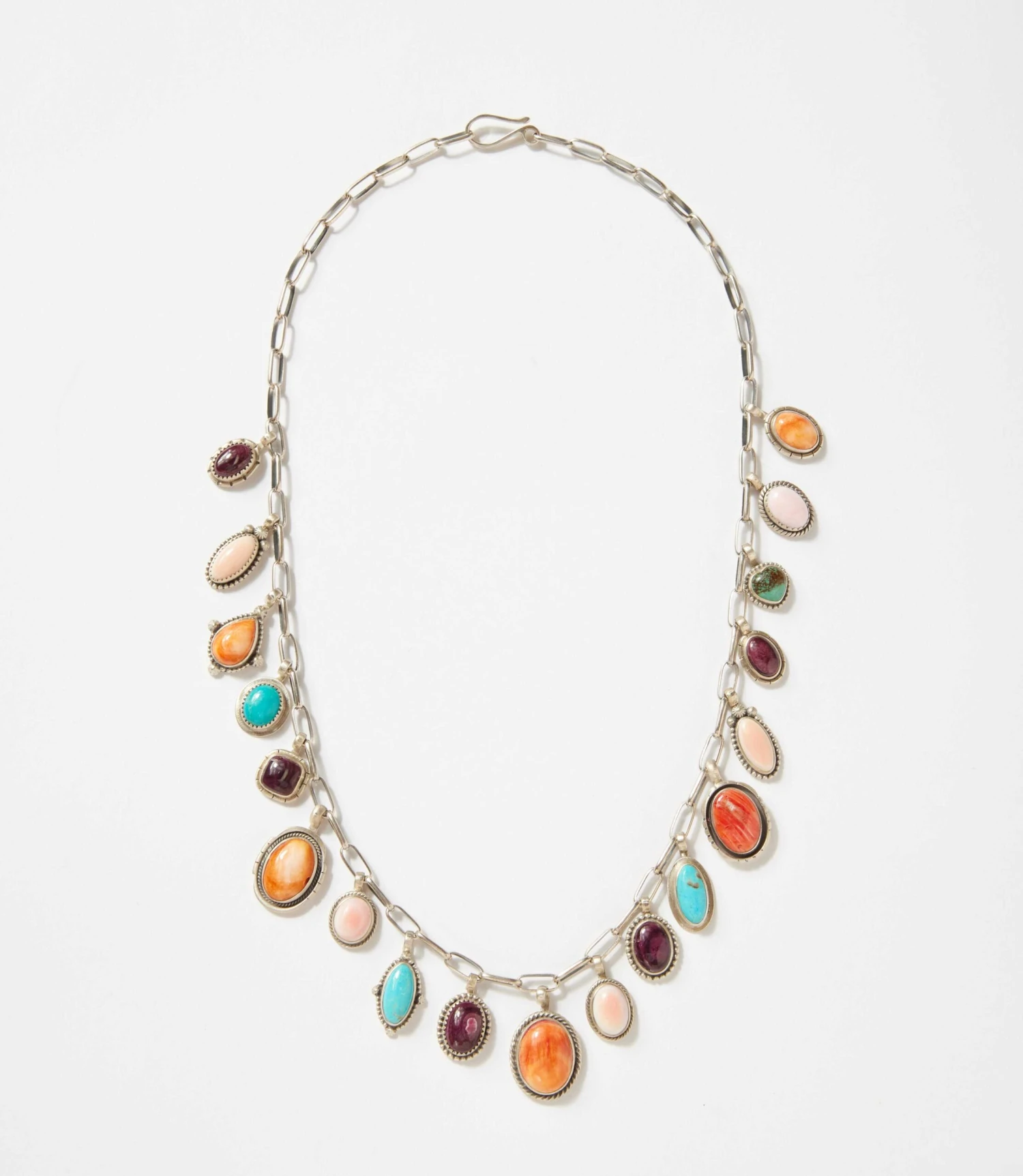 Turquoise, Spiny Oyster, Pink Conch Necklace 2 Turquoise, Spiny Oyster, Pink Conch Necklace - Image 2