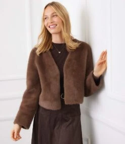 Reversible Faux Fur Jacket -Karen Kane Store 38F21935 CEF1 492E 954D BDB7A252D23B