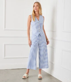 Stripe Button-Up Vest