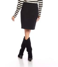 Contrast Faux Leather Pocket Pencil Skirt 10 Contrast Faux Leather Pocket Pencil Skirt -Karen Kane Store 3L09032 BLK karenkane 2025 fall 00 3