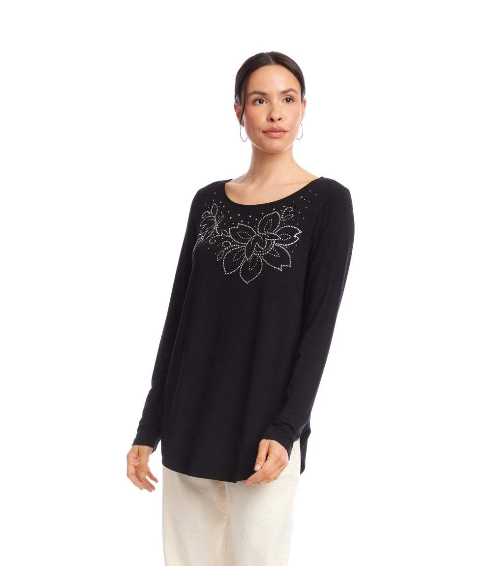 Long Sleeve Embellished Shirttail Top 6 Long Sleeve Embellished Shirttail Top - Image 6