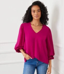 Layered Sleeve Asymmetric Top -Karen Kane Store 3L25011 MAG karenkane 2025 fall 00 1
