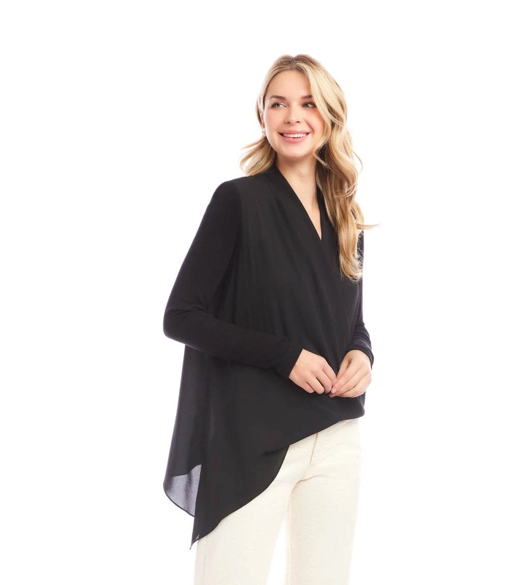Contrast Double Layer Wrap Top 4 Contrast Double Layer Wrap Top - Image 4