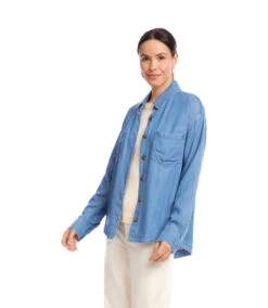 Long Sleeve Soft Denim Shirt Jacket -Karen Kane Store 3L33300 DEN karenkane 2025 fall 00 4