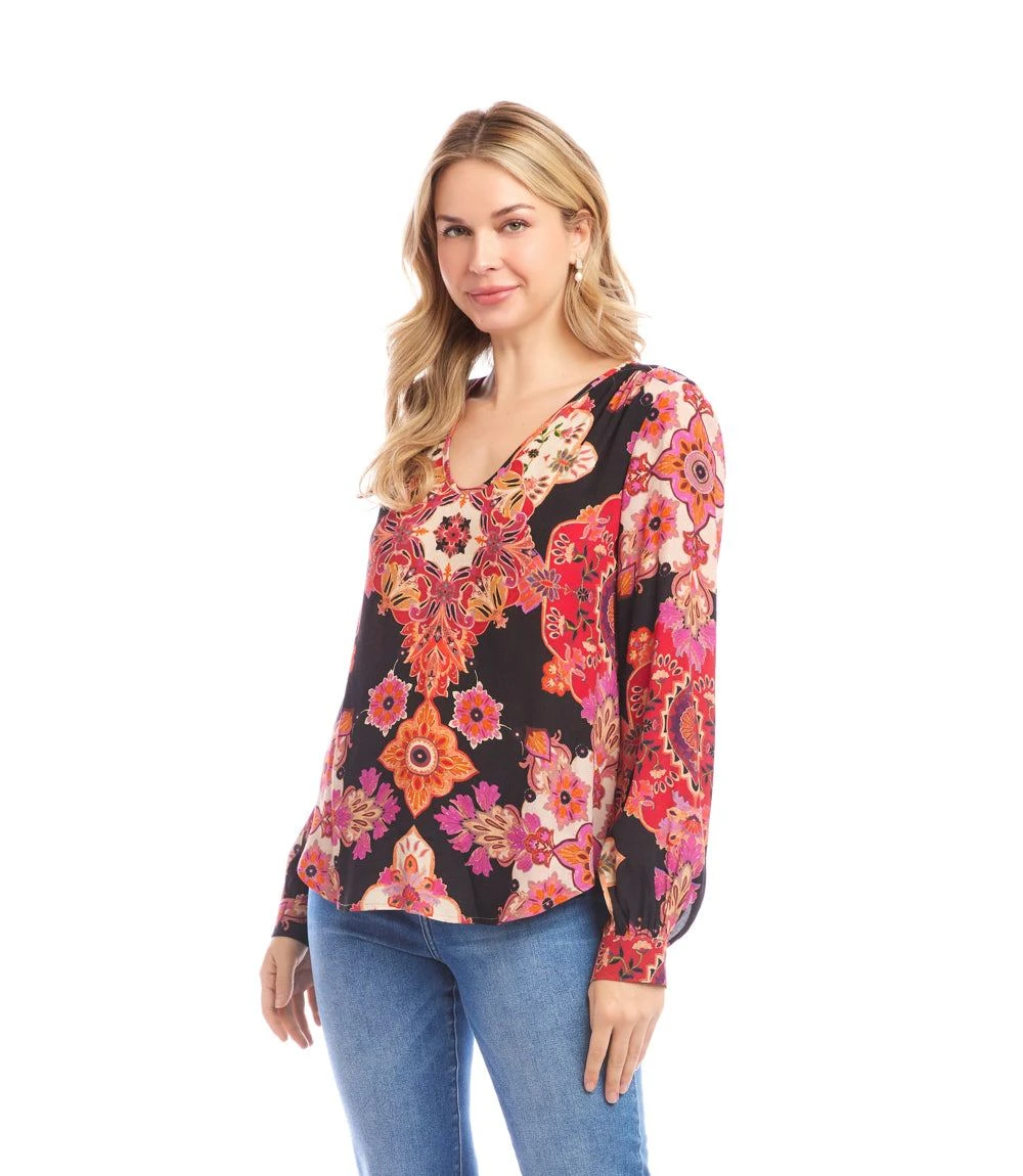Long Sleeve Shirred Blouse 4 Long Sleeve Shirred Blouse - Image 4
