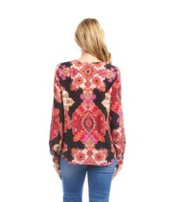 Long Sleeve Shirred Blouse 12 Long Sleeve Shirred Blouse -Karen Kane Store 3L37202 PRT karenkane 2025 fall 00 8