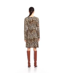 Long Sleeve V-Neck Fit & Flare Dress -Karen Kane Store 3L37702 LEO karenkane 2025 fall 00 4