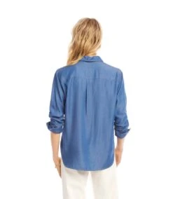 Ruched 3/4 Sleeve Button-Up Shirt -Karen Kane Store 3L46500 CHA karenkane 2025 fall 00 4