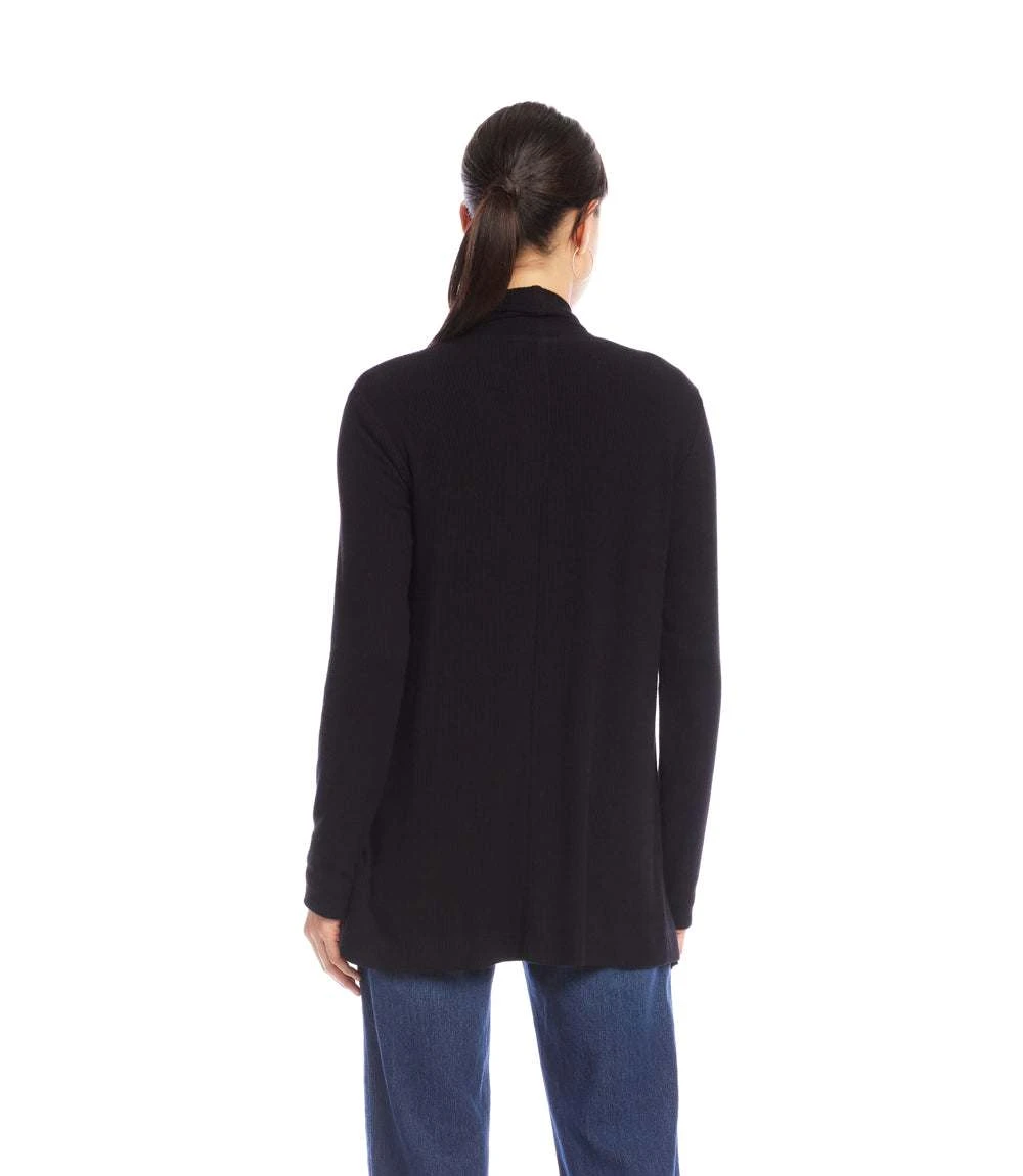 Long Sleeve Ribbed Drape Front Cardigan 5 Long Sleeve Ribbed Drape Front Cardigan - Image 5