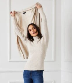 Ribbed Turtleneck Top -Karen Kane Store 3L56016 oat 00