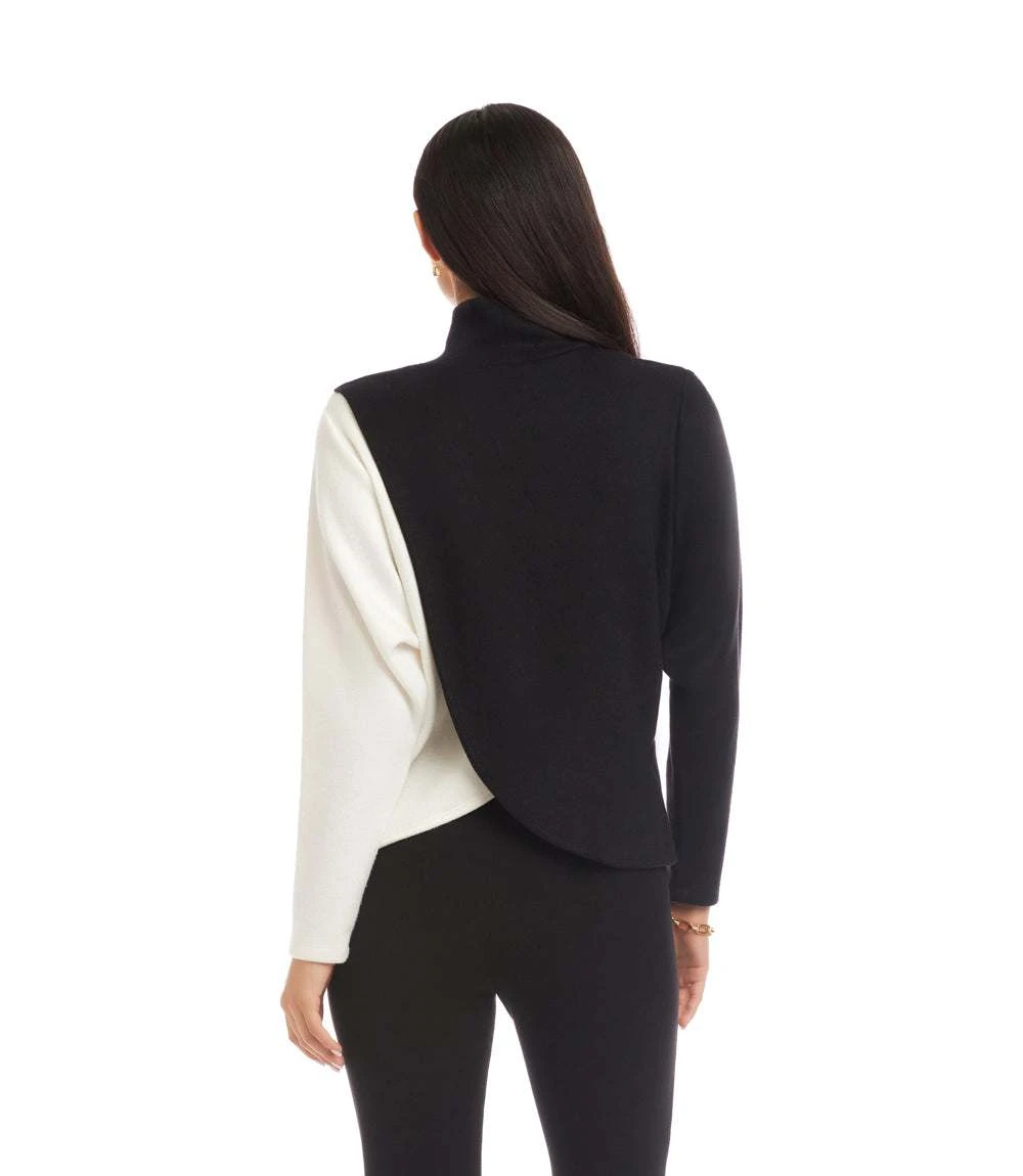 Long Sleeve Crossover Colorblock Top 4 Long Sleeve Crossover Colorblock Top - Image 4