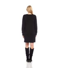 Long Sleeve V-Neck Button Detail Dress 15 Long Sleeve V-Neck Button Detail Dress -Karen Kane Store 3L57519 BLK karenkane 2025 fall 00 8
