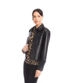 Faux Leather Cropped Jacket 19 Faux Leather Cropped Jacket -Karen Kane Store 3L69901 BLK karenkane 2025 fall 00 8