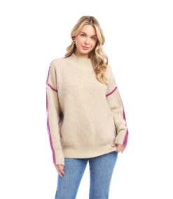 Petite Size Colorblock Mock Neck Sweater -Karen Kane Store 3L89130P OMO karenkane 2025 fall 00 5