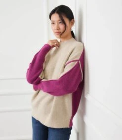 Colorblock Mock Neck Sweater -Karen Kane Store 3L89130 OMO karenkane 2025 fall 00 5