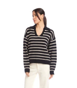 Stripe Polo Sweater -Karen Kane Store 3L89974 BEC karenkane 2025 fall 00 4