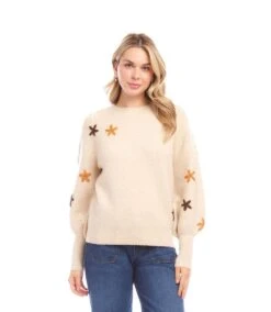 Embroidered Flower Sweater 12 Embroidered Flower Sweater -Karen Kane Store 3L89981 ECR karenkane 2025 Fall 00 5