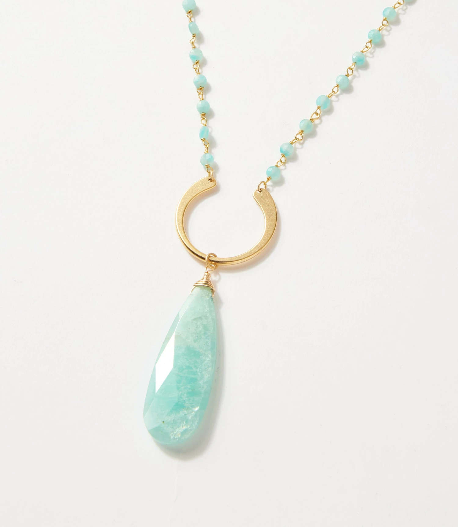 Amazonite Teardrop Beaded Necklace 1 Amazonite Teardrop Beaded Necklace
