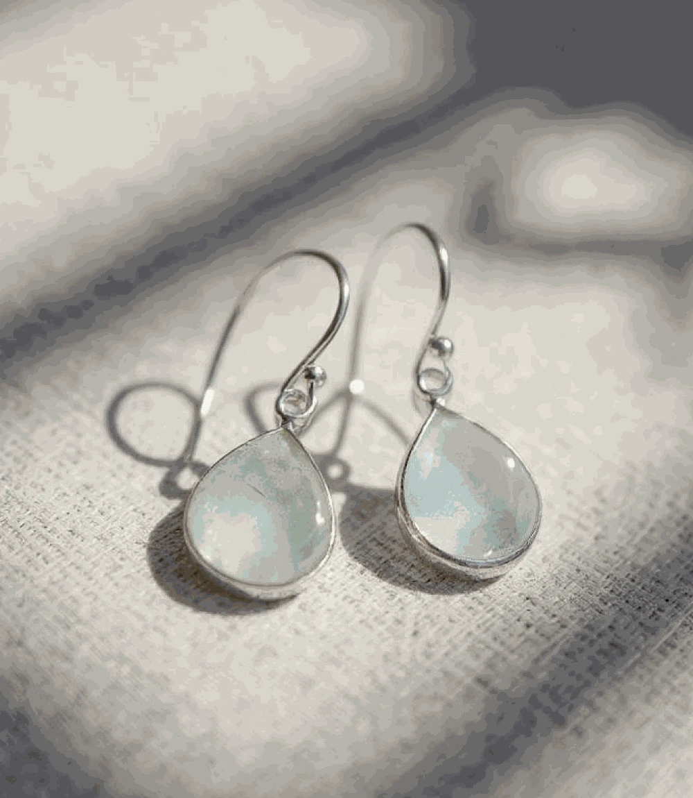 Faceted Aquamarine Teardrop Earrings 8 Faceted Aquamarine Teardrop Earrings - Image 8