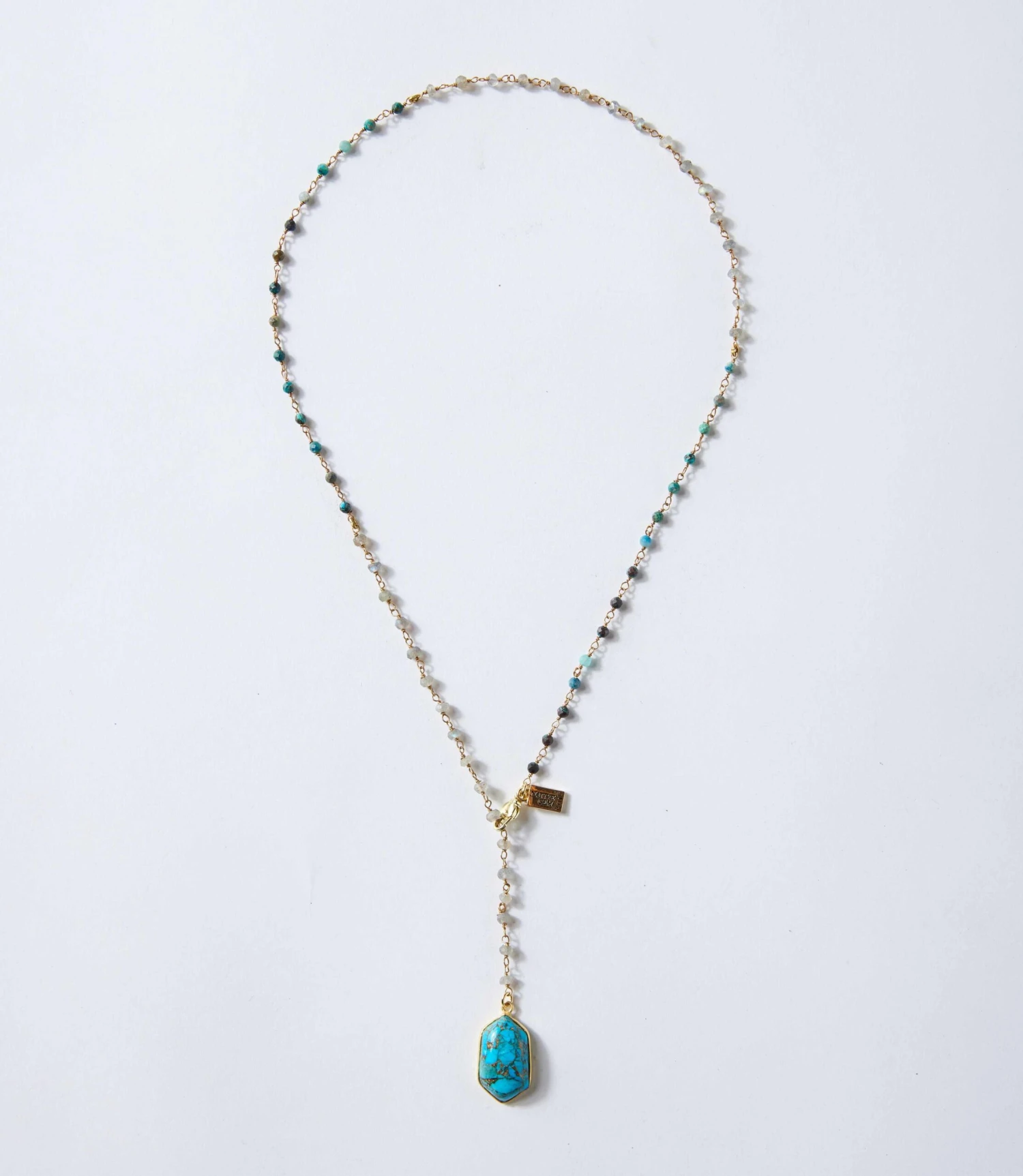 Beaded Turquoise Pendant Necklace 3 Beaded Turquoise Pendant Necklace - Image 3