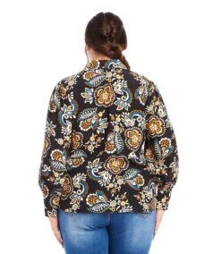 Plus Size Blouson V-Neck Top -Karen Kane Store 4L17202W PRT karenkane 2024 winter 00 3