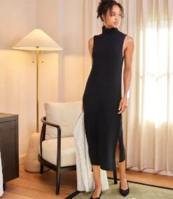 Sleeveless Turtleneck Sweater Dress