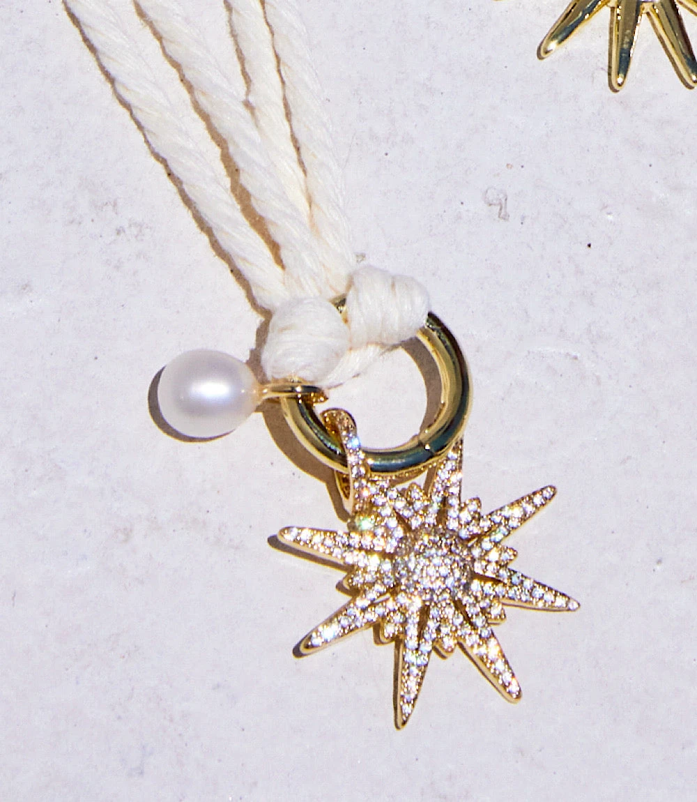 Pavé Burst And Pearl Cord Necklace 1 Pavé Burst And Pearl Cord Necklace