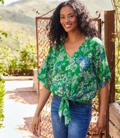 Short Sleeve Tie-Front Top