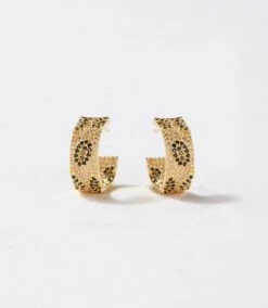 Leopard Crystal Hoop Earrings