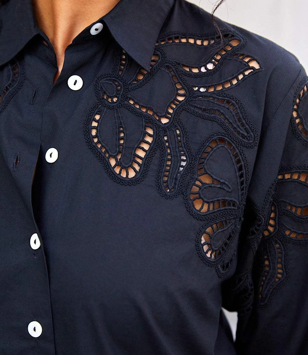 Long Sleeve Cutout Embroidery Shirt 13 Long Sleeve Cutout Embroidery Shirt - Image 13