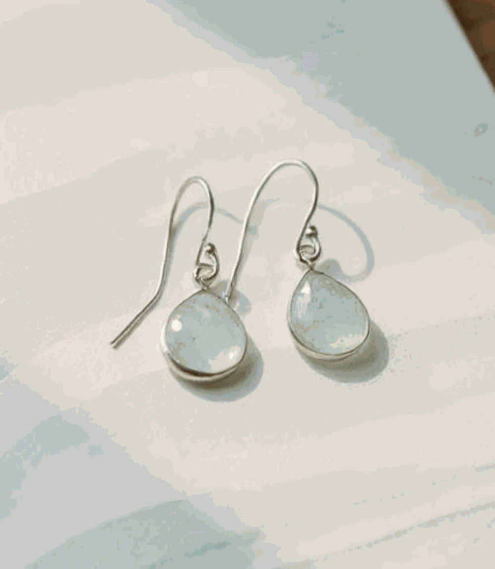 Faceted Aquamarine Teardrop Earrings 1 Faceted Aquamarine Teardrop Earrings