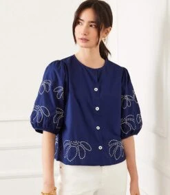 Embroidered Puff Sleeve Shirt 16 Embroidered Puff Sleeve Shirt -Karen Kane Store 97D171FC 734C 48C9 833D 44EB69A93908