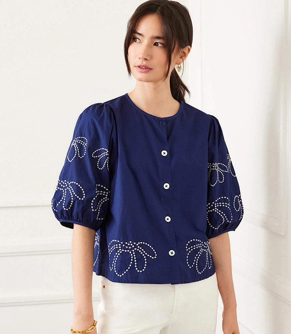 Embroidered Puff Sleeve Shirt 7 Embroidered Puff Sleeve Shirt - Image 7